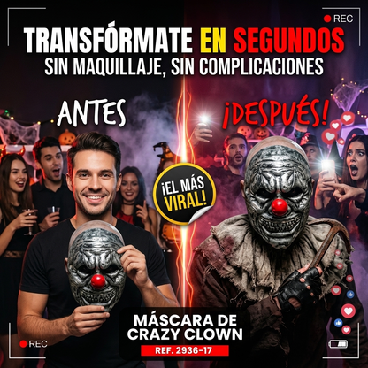 🤡 Máscara de Terror - Crazy Clown
