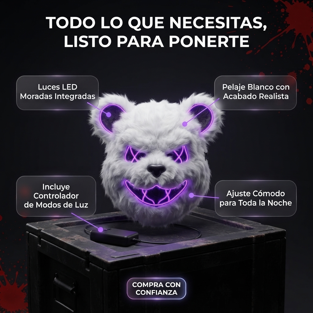 Máscara Oso Blanco Purga 👻 Halloween