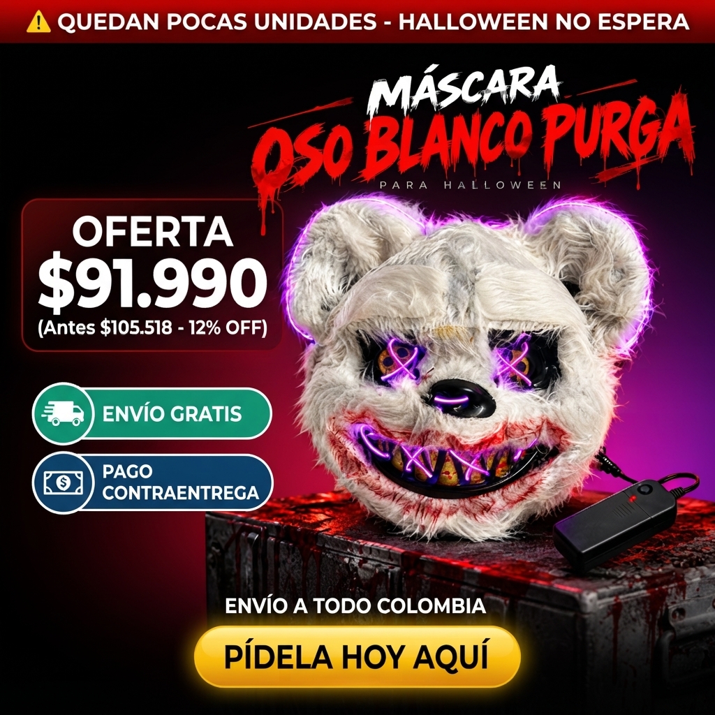 Máscara Oso Blanco Purga 👻 Halloween
