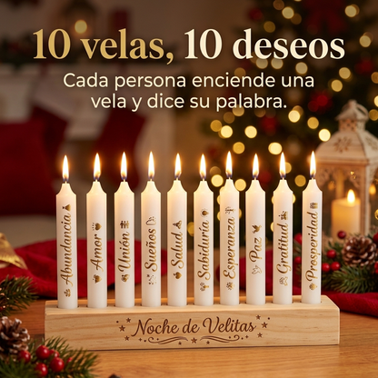 Kit velitas con portavelas x 10 unidades